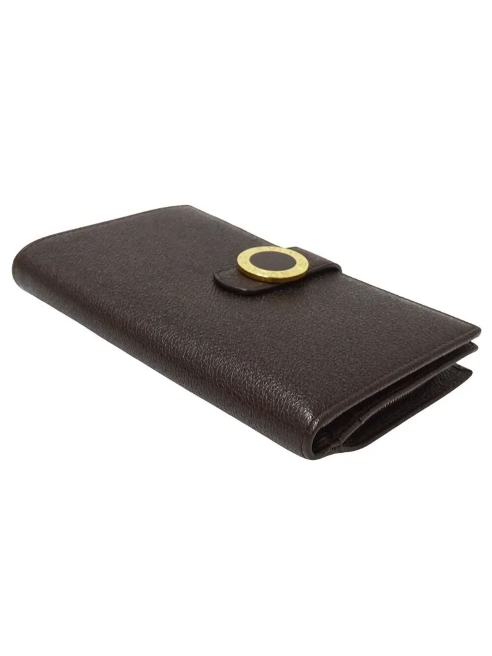 Bvlgari Wallet Leather Dark Brown Bifold